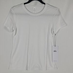 NWT ALO All Day Short Sleeve Tee White Sz S